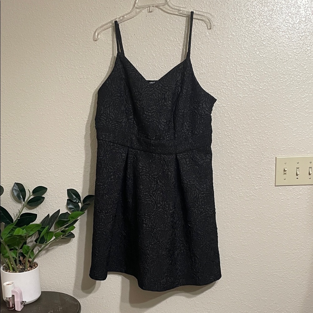BloomChic A-line Rosette Black Mini Dress - Picture 3 of 13